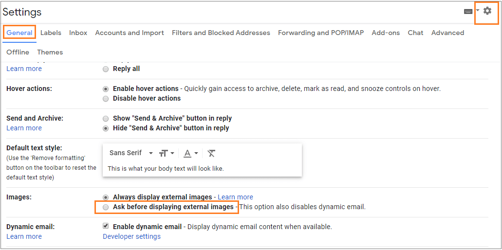 Hide External Images in Your Gmail Inbox