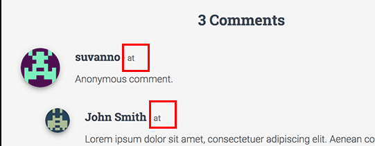 WordPress Comments with"at"