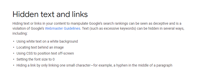 bad SEO techniques