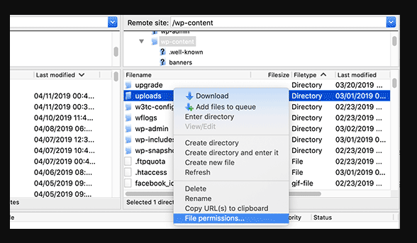 select File Permissions