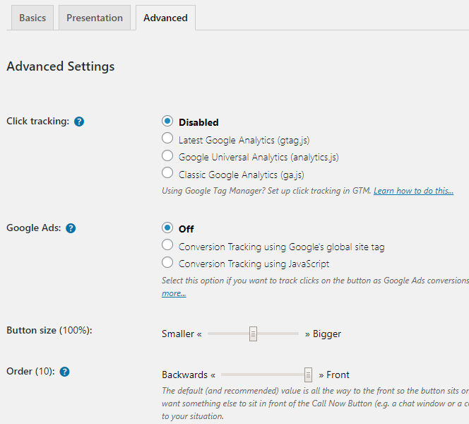 enable the Google Analytics tracking code